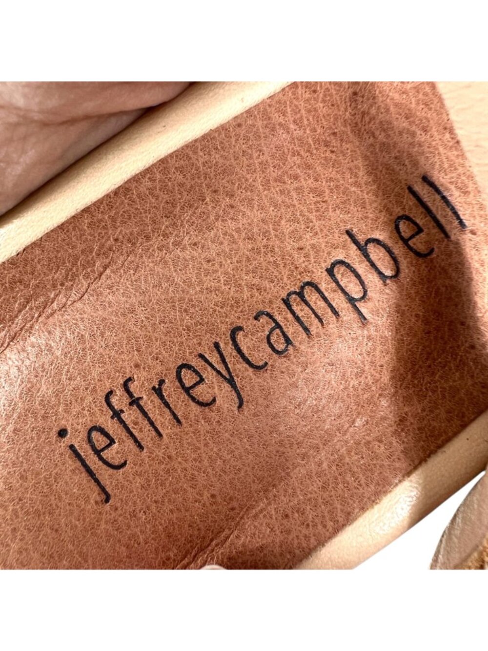 Jeffrey Campbell Beige Leather Slingback Oxford Shoes Size 9 Light Academia - Picture 8 of 14